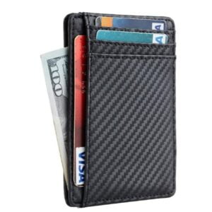 EXINOZ Slim Minimalist Front Pocket RFID Blocking Leather Wallets for Men and Women