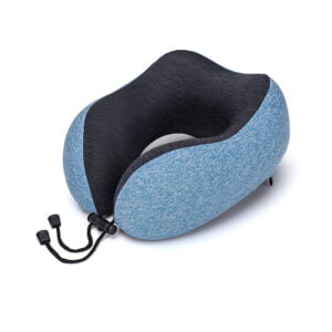 Travel Pillow 100% Pure Memory Foam Neck Pillow, Comfortable & Breathable Cover - Machine Washable, Airplane Travel Kit with 3D Sleep Mask, Earplugs, and Luxury Bag, Grey