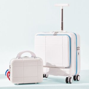 Lightweight Trolley Suitcase, Business Case, Suitcase, Luggage Sets with Double Spinner Wheels, 2 Piece Hard Suitcase Set for Short Trips and Long Travel