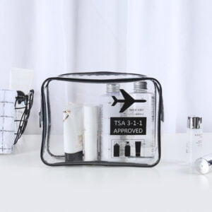 TSA Approved Clear Travel Toiletry Bag wih Zippers Carry-on Travel Accessories Quart Size Toiletries Cosmetic Pouch Makeup Bags for Men and Women