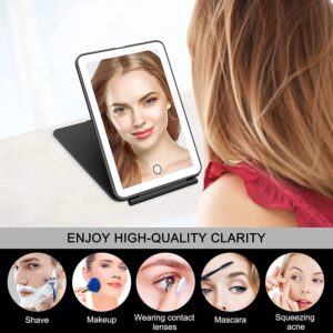 Travel Makeup Mirror with 10X Magnifying Mirror, Vanity Mirror with 80LEDs, 3 Color Lighting, Rechargeable 2000mAh Batteries, Portable Ultra Slim Lighted Makeup Mirror, Travel Essentials for Women