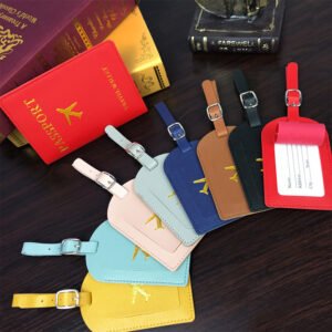 Luggage Tag Passport Folder Passport Cover, Luggage Tag Faux Leather for Suitcase Women Kids Funny Cute